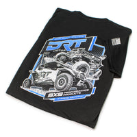 Back view of a classic short-sleeve tee in black