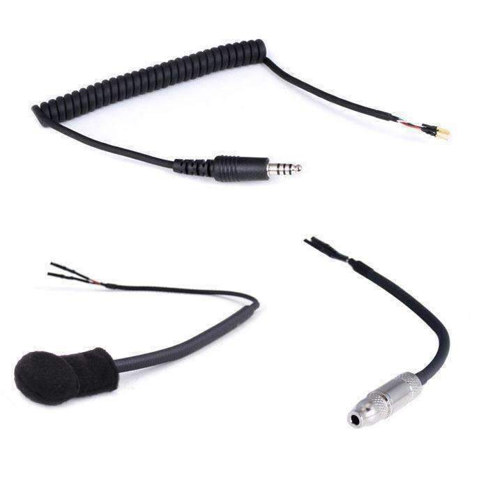 Peltor 4-Conductor Helmet Kits - Speakers / M102 Military Mic / Straight