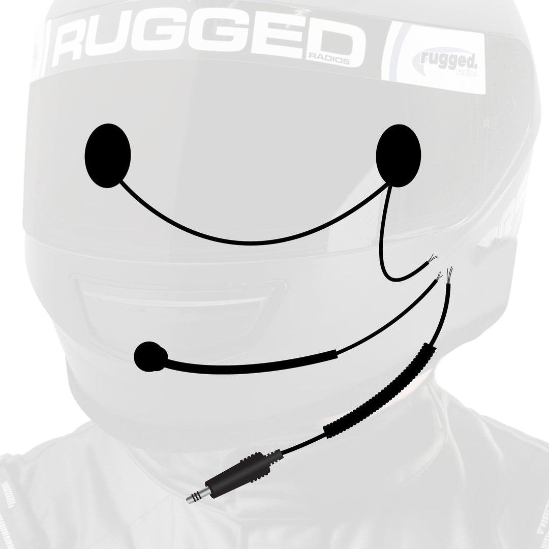 Peltor 4-Conductor Helmet Kits - Mic / 1/8  Ear Bud Jack / Straight