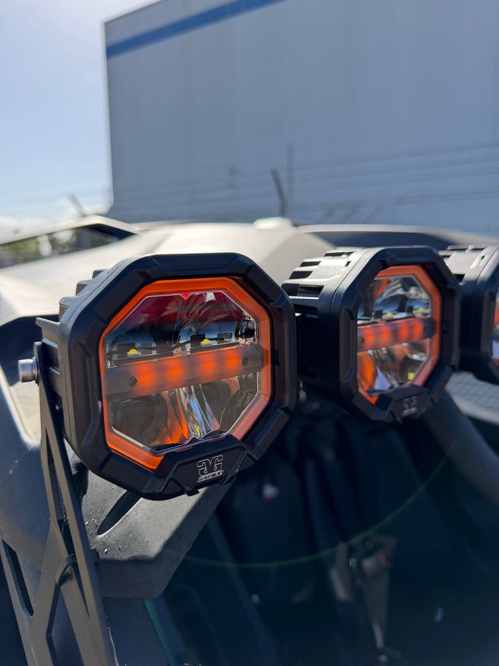 10 Light U-Con Interlocking Off Road LED Pod With Amber or White DRL Running Light