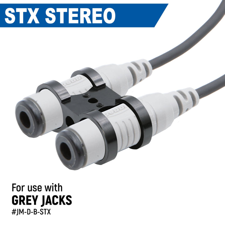 Dual Headset or Helmet Jack - Bar Mount - STX Stereo