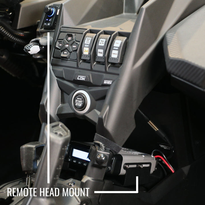 Can-Am Maverick X3 Complete Communication Kit with Bluetooth Intercom and 2-Way Radio - STX Stereo Remote Head / G1 GMRS / Remote Head Mount Kit