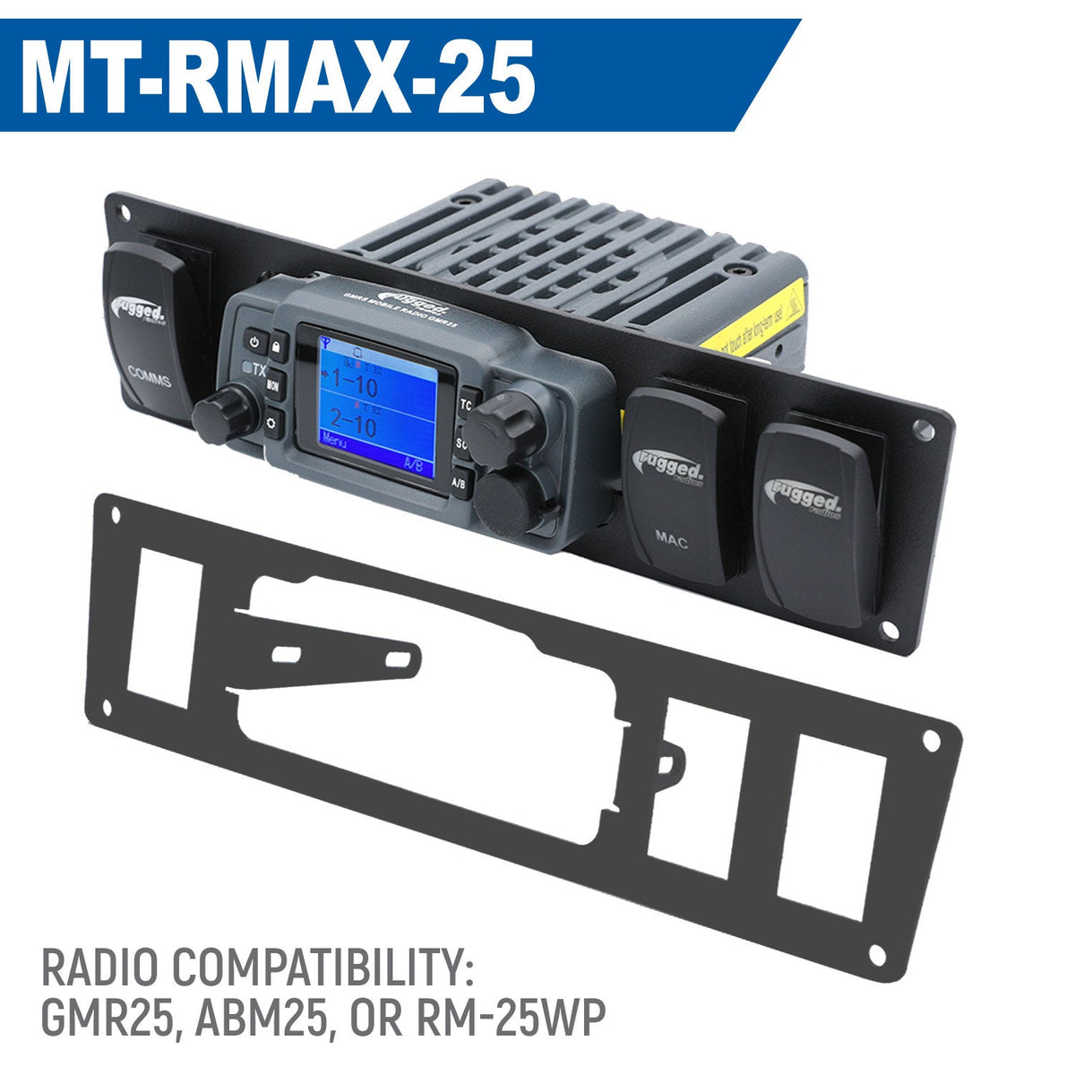 Yamaha Wolverine RMAX Mount for Mobile Radio and Rocker Switches - GMR25 / ABM25 / RM-25WP