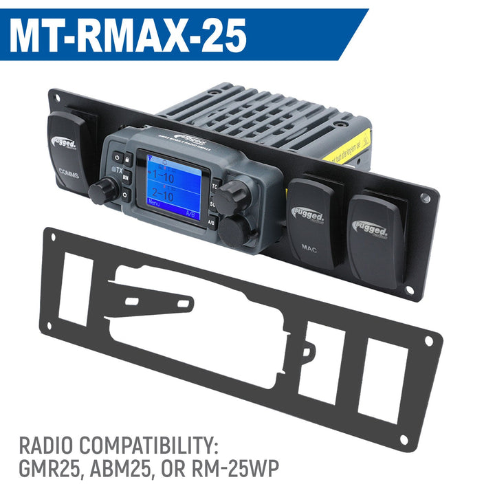 Yamaha Wolverine RMAX Mount for Mobile Radio and Rocker Switches - GMR25 / ABM25 / RM-25WP