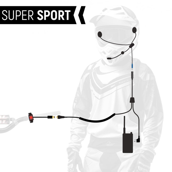 SUPER SPORT Complete Motorcycle Communication Kit with Lightweight SPORT Cables - V3