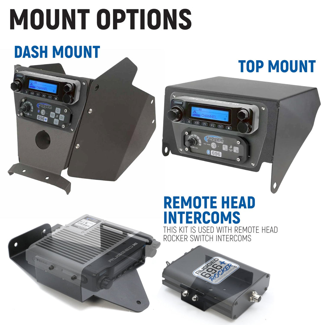 Can-Am Maverick X3 Complete Communication Kit with Bluetooth Intercom and 2-Way Radio - STX Stereo / G1 GMRS / Dash Mount