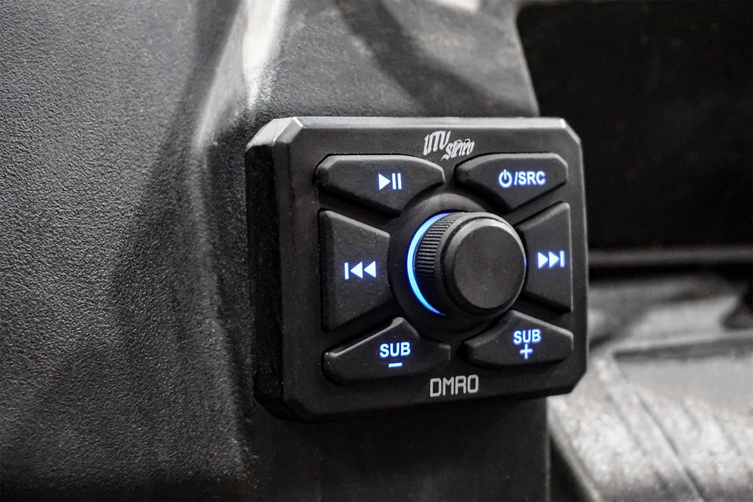 UTV Stereo DMRO digital media receiver with backlit buttons and volume knob