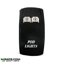 POD LIGHTS - DUAL BLUE LED, 5 PIN, 20A/12V ON/OFF ROCKER SWITCH - Mwhips