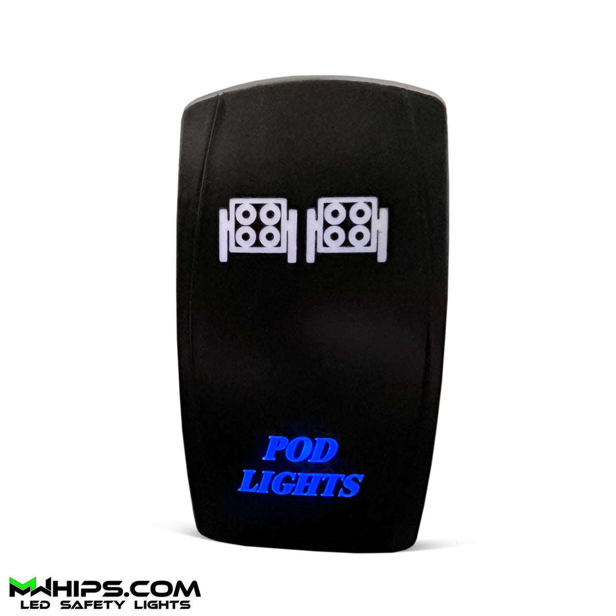 POD LIGHTS - DUAL BLUE LED, 5 PIN, 20A/12V ON/OFF ROCKER SWITCH - Mwhips