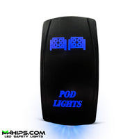 POD LIGHTS - DUAL BLUE LED, 5 PIN, 20A/12V ON/OFF ROCKER SWITCH - Mwhips