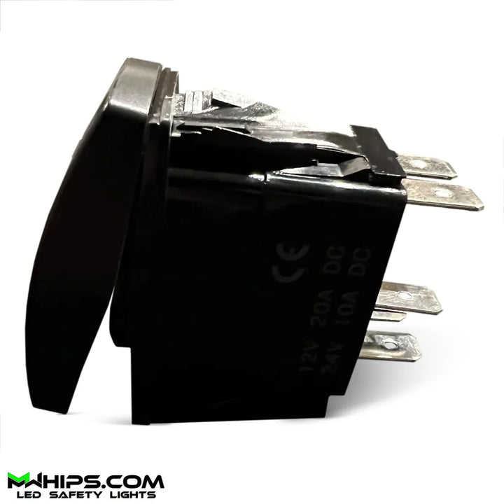 POD LIGHTS - DUAL BLUE LED, 5 PIN, 20A/12V ON/OFF ROCKER SWITCH - Mwhips