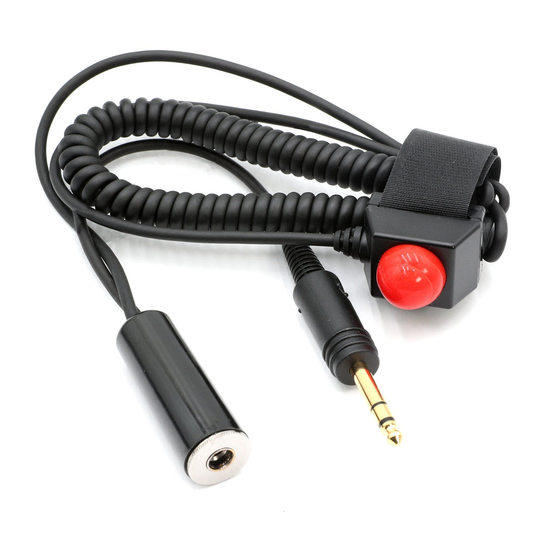 General Aviation Pilot Velcro Mount Push to Talk (PTT) Coil Cord