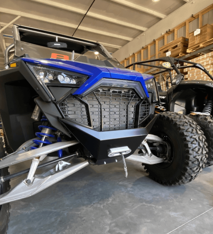 Polaris Pro R Front Bumper Side View by AJK Offroad   