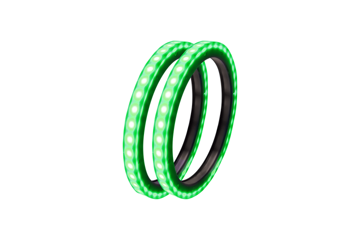 Two circular green LED light rings