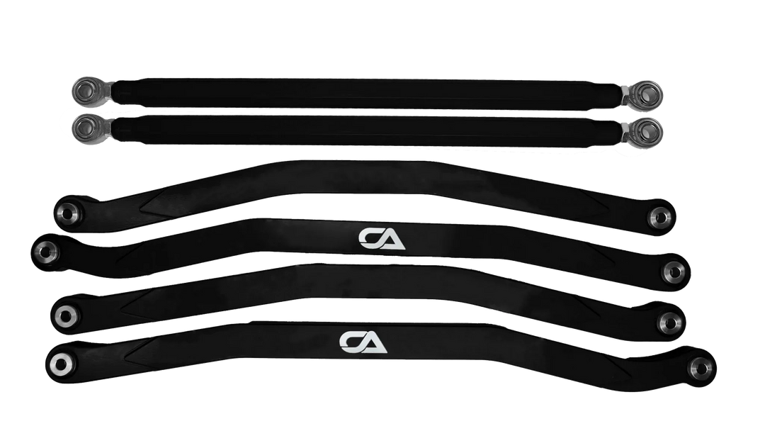 Billet High-Clearance Radius Rods for Maverick X3 by CA Tech, Non-Pocketed, Black