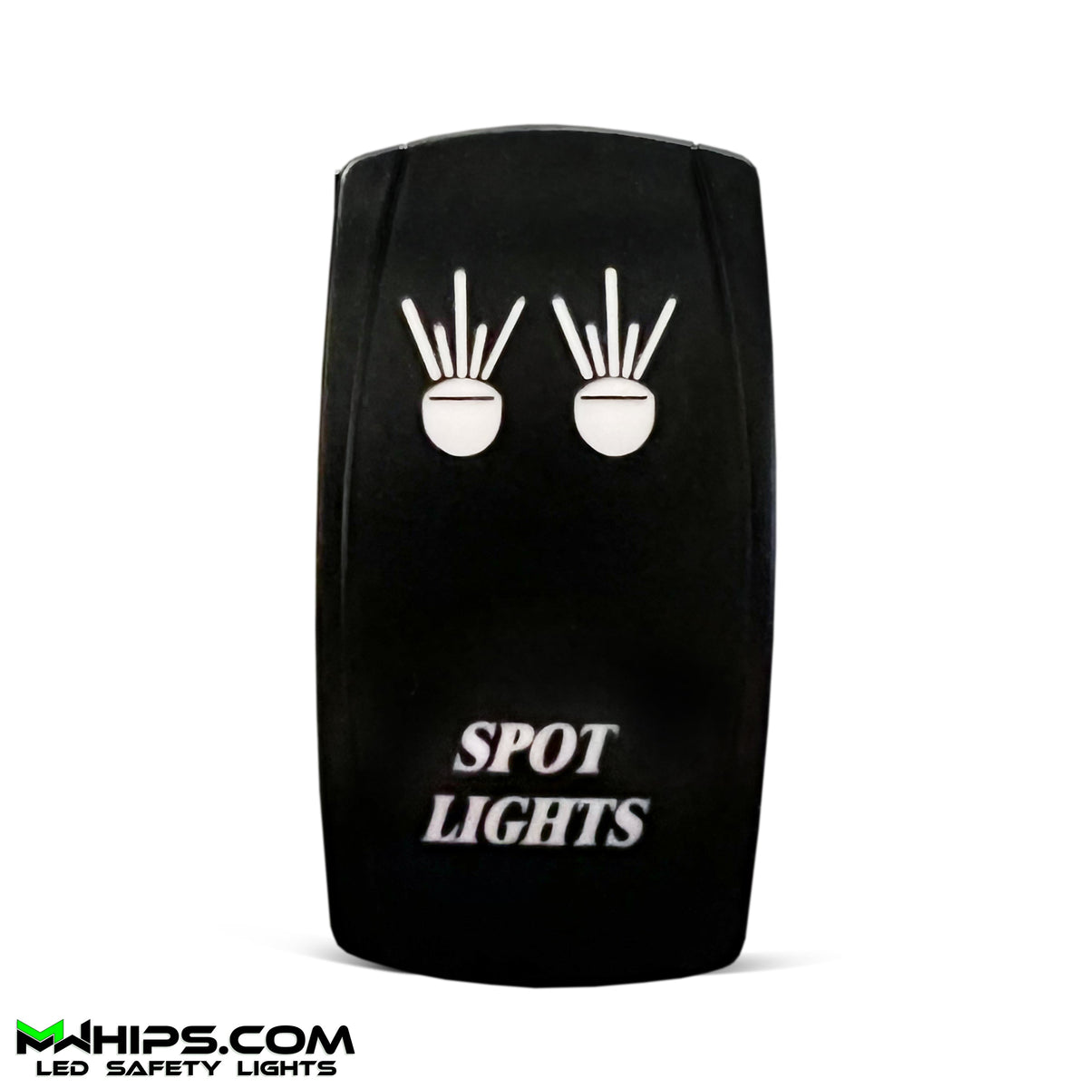 SPOT LIGHTS - DUAL BLUE LED, 5 PIN, 20A/12V ON/OFF ROCKER SWITCH - Mwhips