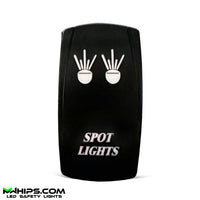 SPOT LIGHTS - DUAL BLUE LED, 5 PIN, 20A/12V ON/OFF ROCKER SWITCH - Mwhips