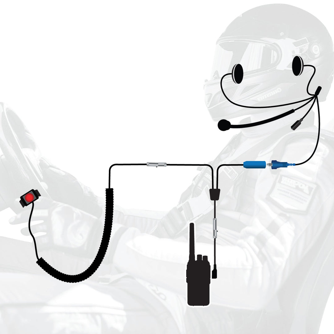 RUGGED Wired Driver Only Communication Kit with RDH16 Radio - Kit with Helmet Speakers