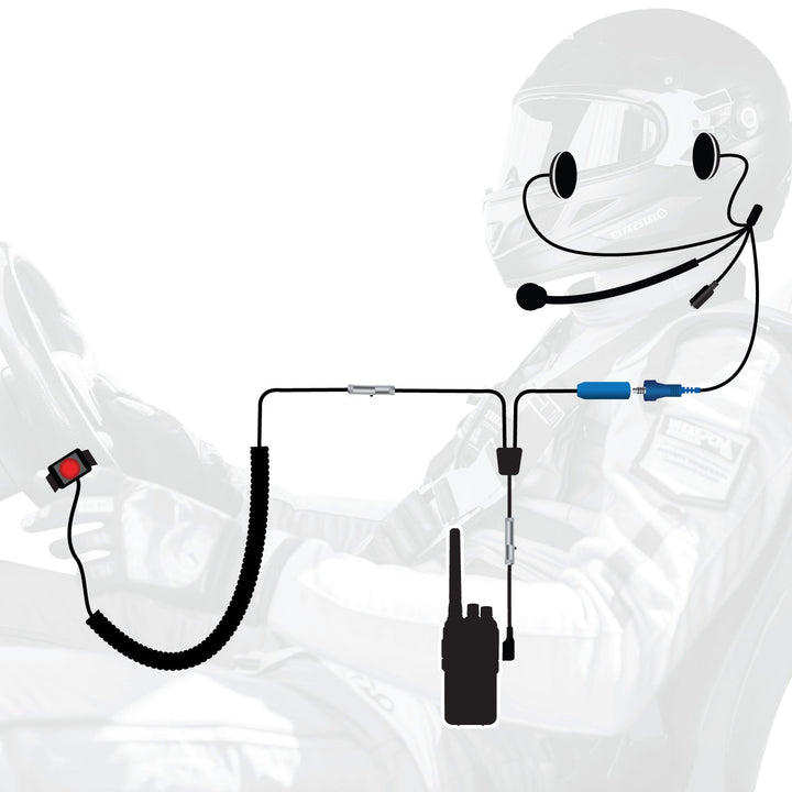 RUGGED Wired Driver Only Communication Kit with RDH16 Radio - Kit with Earbuds