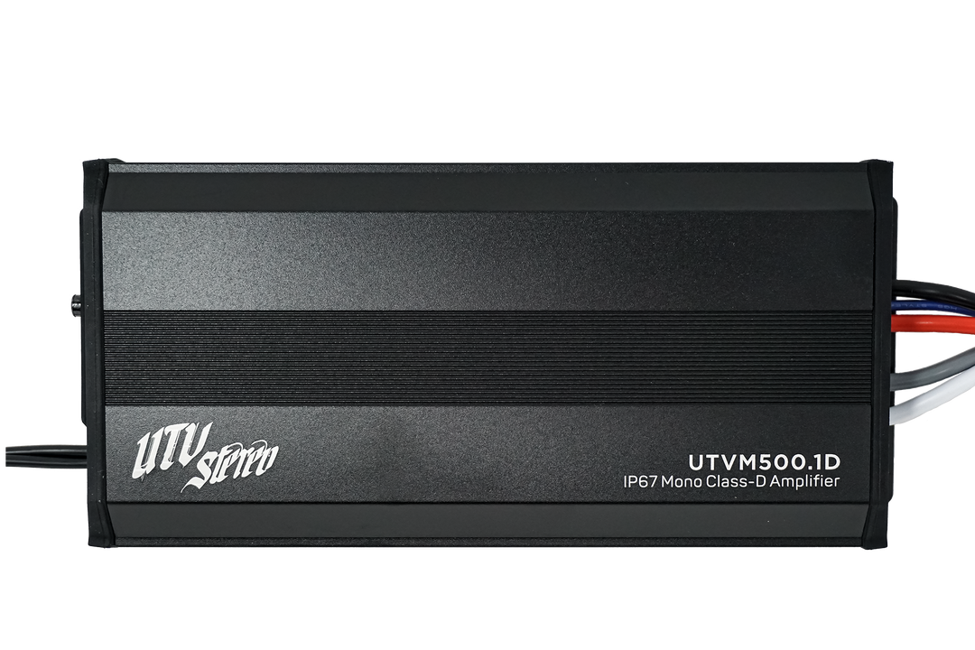 UTV Stereo UTVM500.1D IP67 mono class-D amplifier in black
