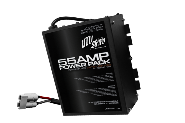 UTV Stereo 55 amp power pack battery charger with attached power cable