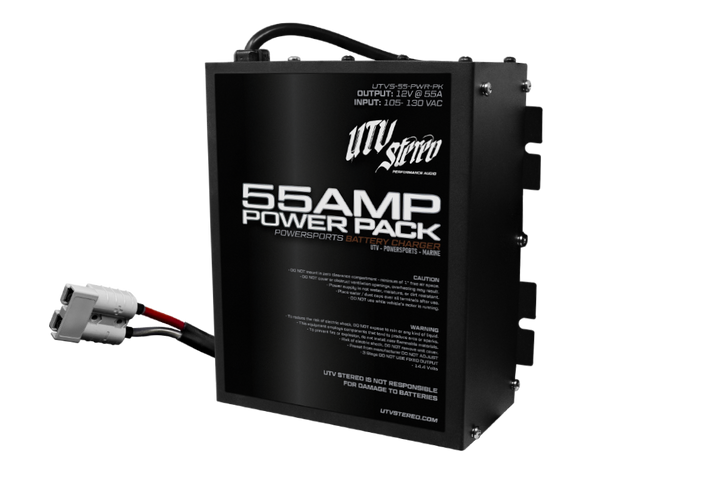 UTV Stereo 55 amp power pack battery charger with electrical connector