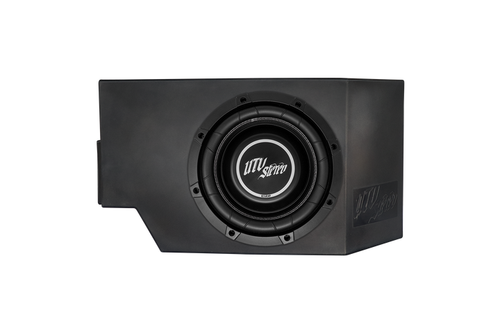 UTV Stereo Elite subwoofer in a black enclosure
