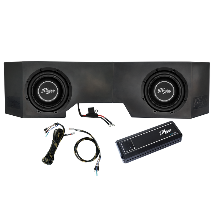 UTV Stereo dual subwoofer enclosure with amplifier and wiring harness