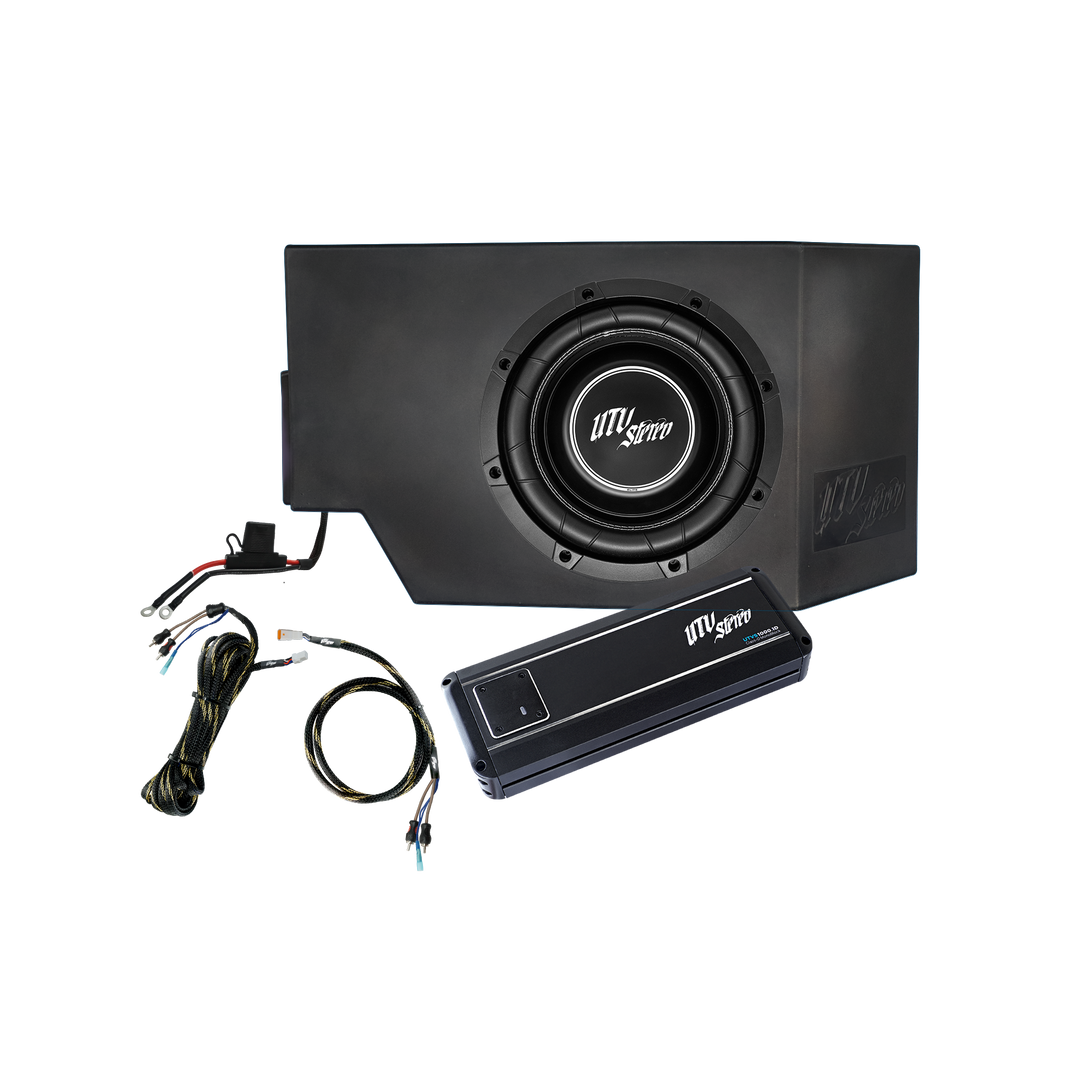 UTV Stereo subwoofer enclosure with amplifier and wiring harness