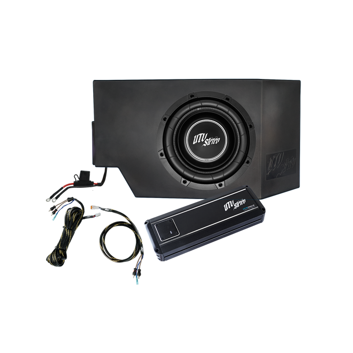 UTV Stereo subwoofer enclosure with amplifier and wiring harness
