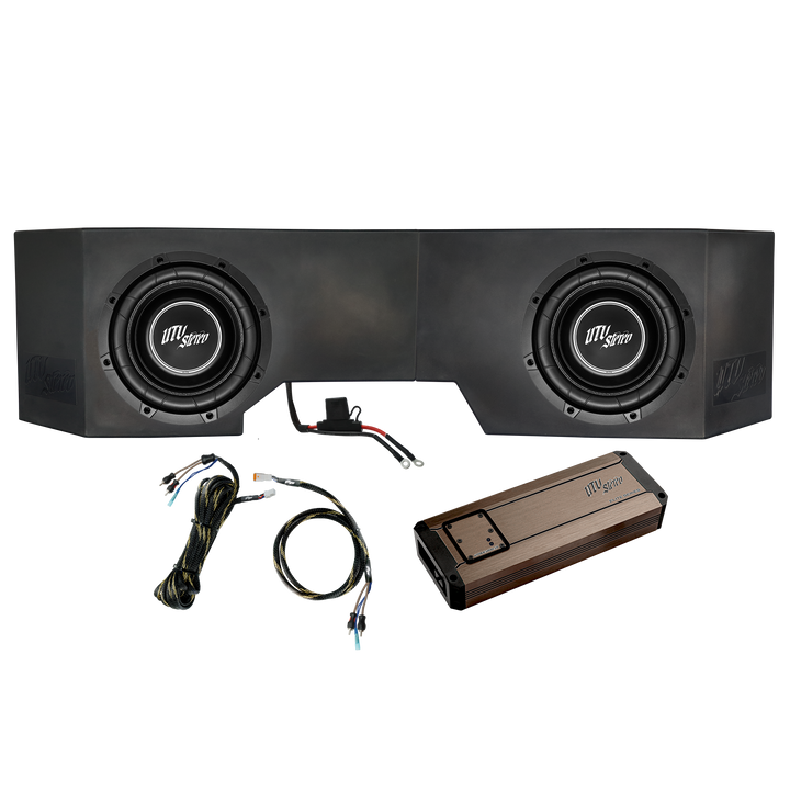 UTV Stereo dual subwoofer enclosure with amplifier and wiring harness