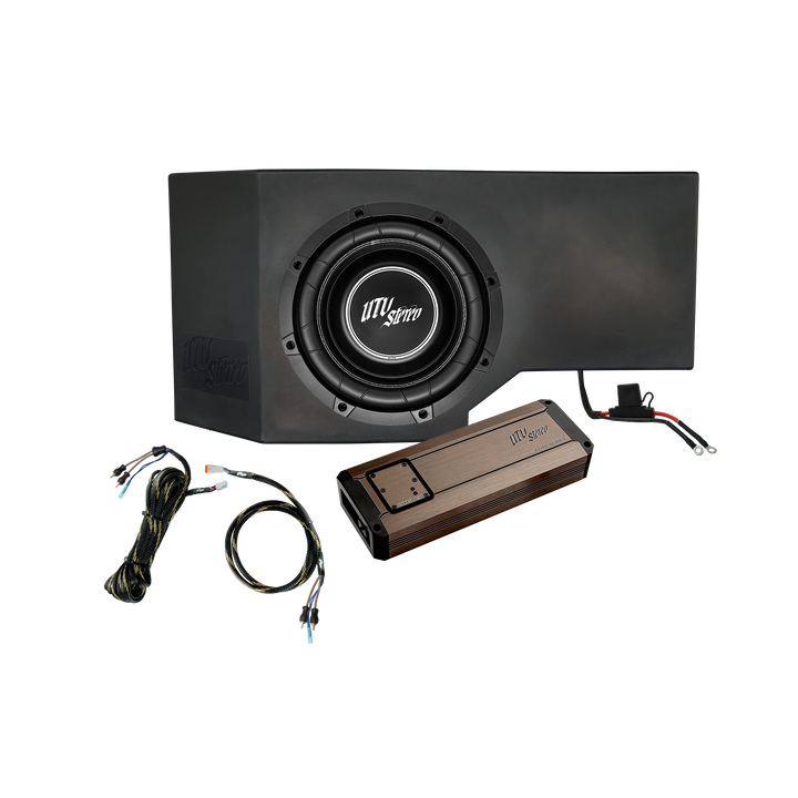 UTV Stereo subwoofer enclosure with amplifier and wiring harness