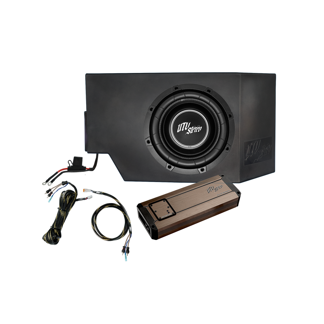 UTV Stereo subwoofer enclosure with amplifier and wiring harness