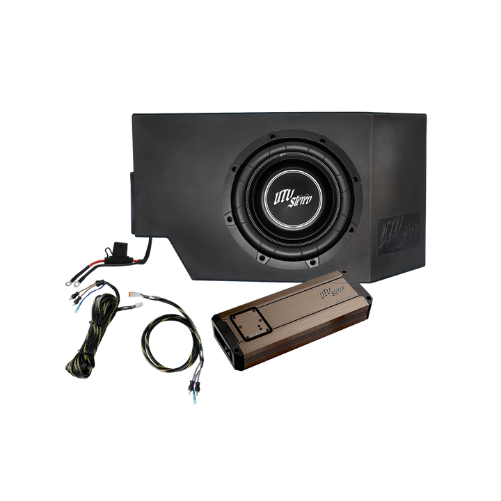 UTV Stereo subwoofer enclosure with amplifier and wiring harness