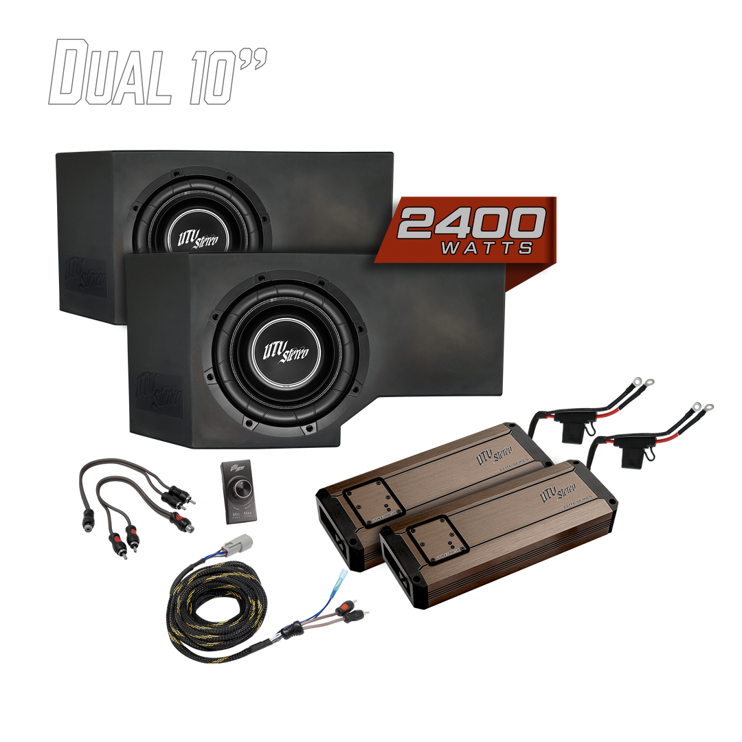 Can-Am® Defender HD11 2400W Dual 10" Subwoofer Kit | UTVS-DEF2-2400-2-GO
