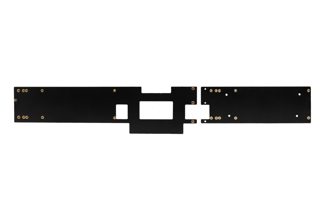 UTV Stereo black metal mounting bracket with predrilled holes
