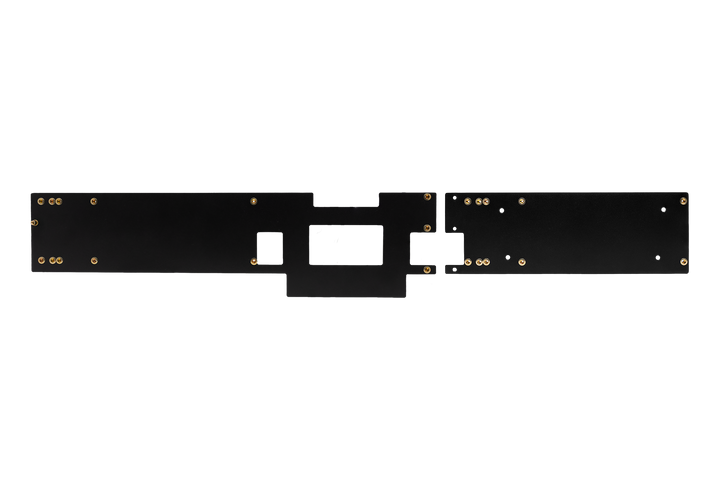 UTV Stereo black metal mounting bracket with predrilled holes