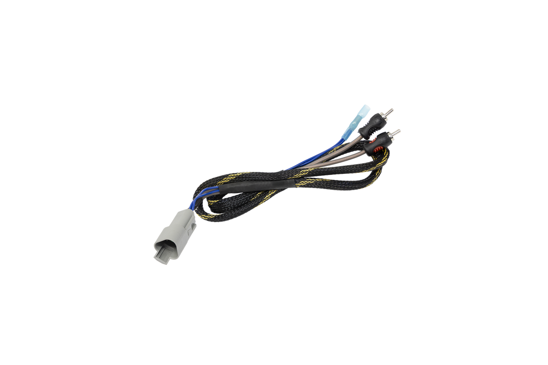 Wiring harness with grey connector and RCA plugs