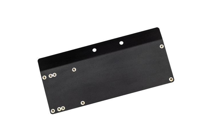 UTV Stereo black metal mounting bracket with predrilled holes