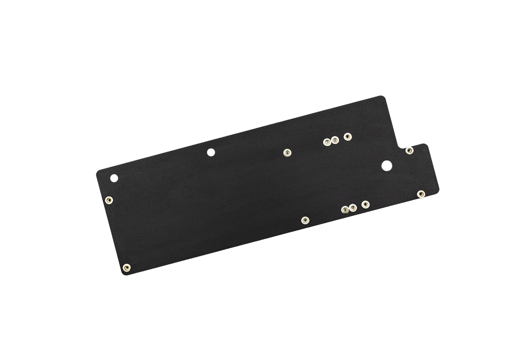 UTV Stereo black metal mounting plate with predrilled holes