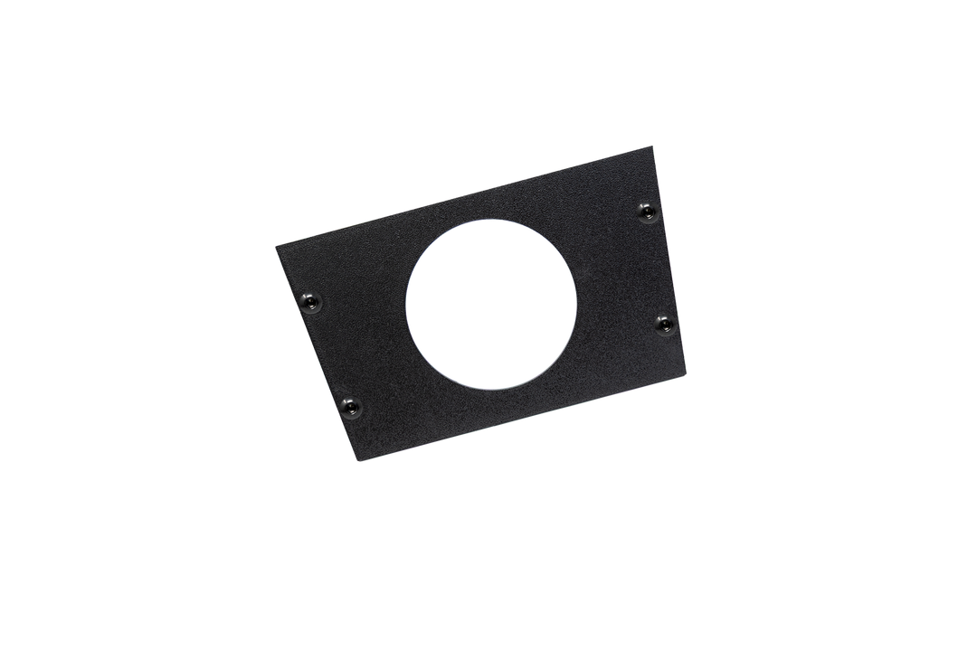 UTV Stereo black rectangular speaker mounting plate with central circular cutout