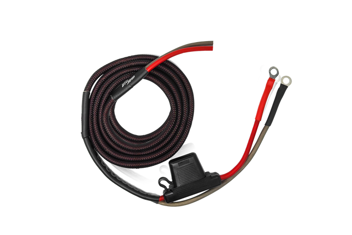 UTV Stereo power cable with inline fuse holder and ring terminals