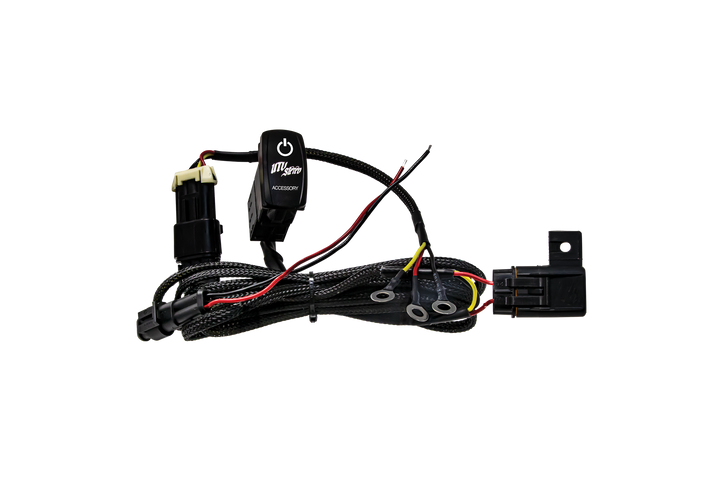 UTV Stereo accessory wiring harness with power switch and connectors