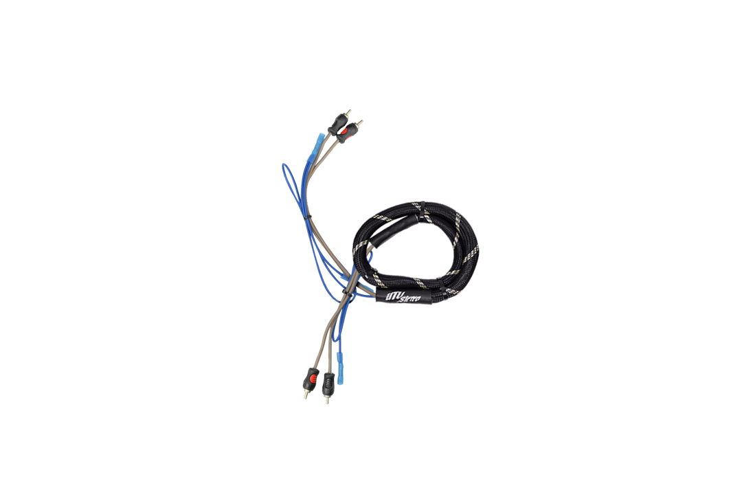 UTV Stereo RCA audio cable with braided protective sleeve