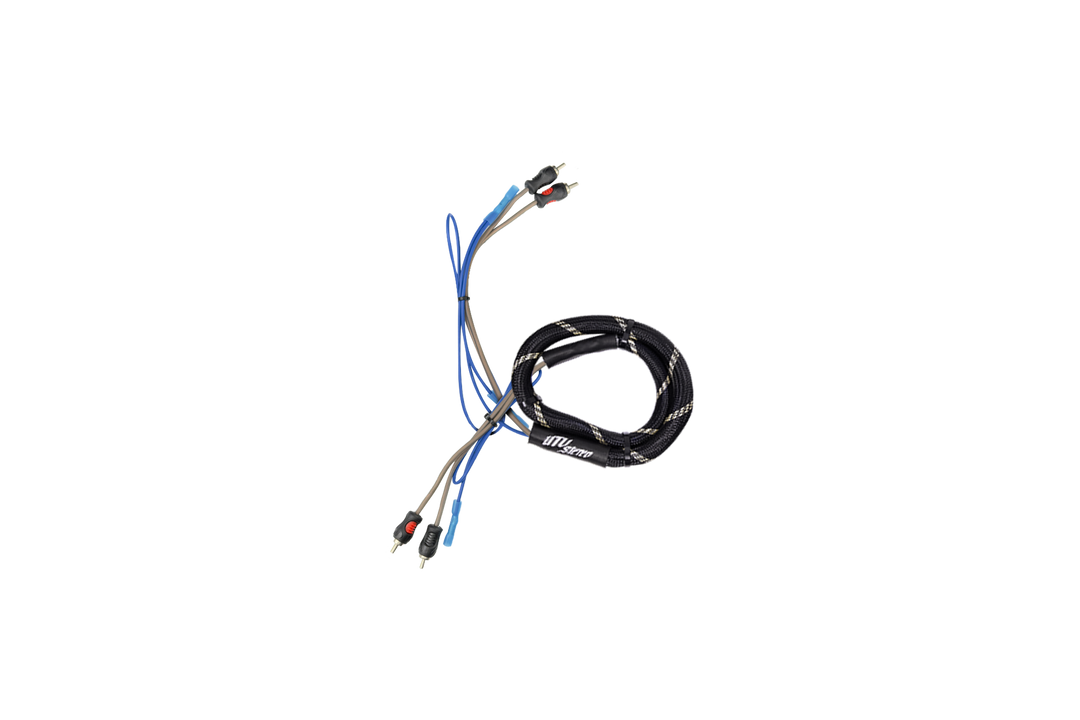 RCA wiring harness with remote power connectors