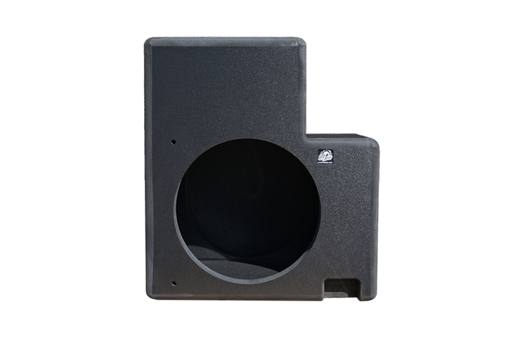 Black UTV Stereo subwoofer enclosure with circular speaker cutout