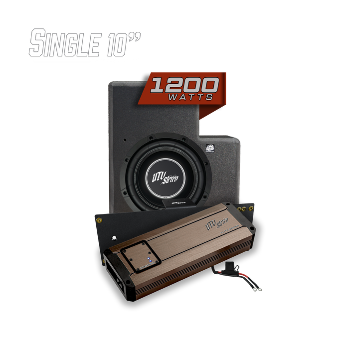 UTV Stereo 1200 watt single 10 inch subwoofer and Elite Series amplifier kit