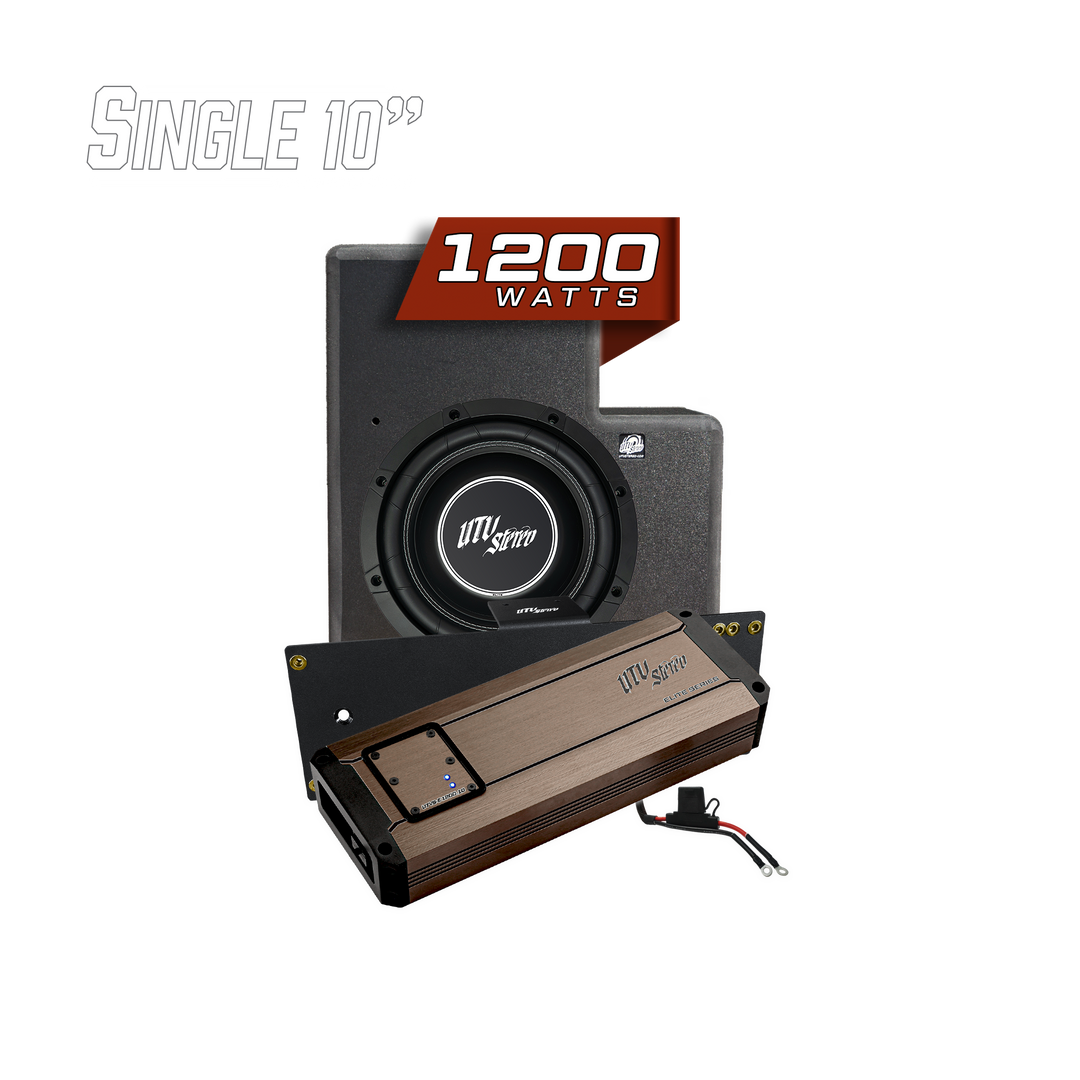 UTV Stereo single 10 inch 1200 watt subwoofer and amplifier kit