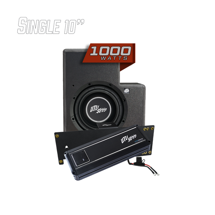 UTV Stereo single 10 inch 1000 watt subwoofer and amplifier kit