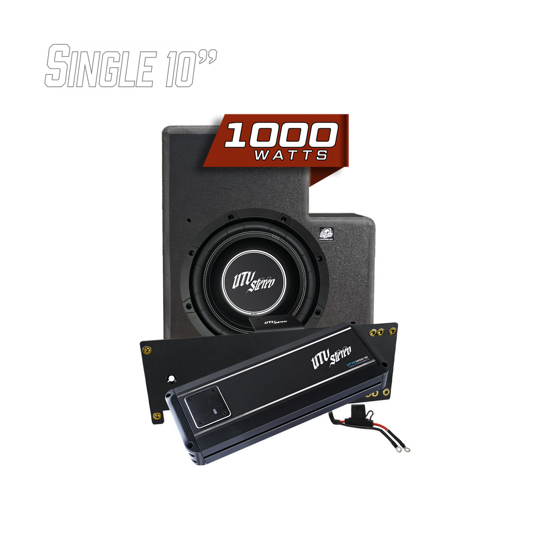 UTV Stereo single 10 inch 1000 watt subwoofer and amplifier kit